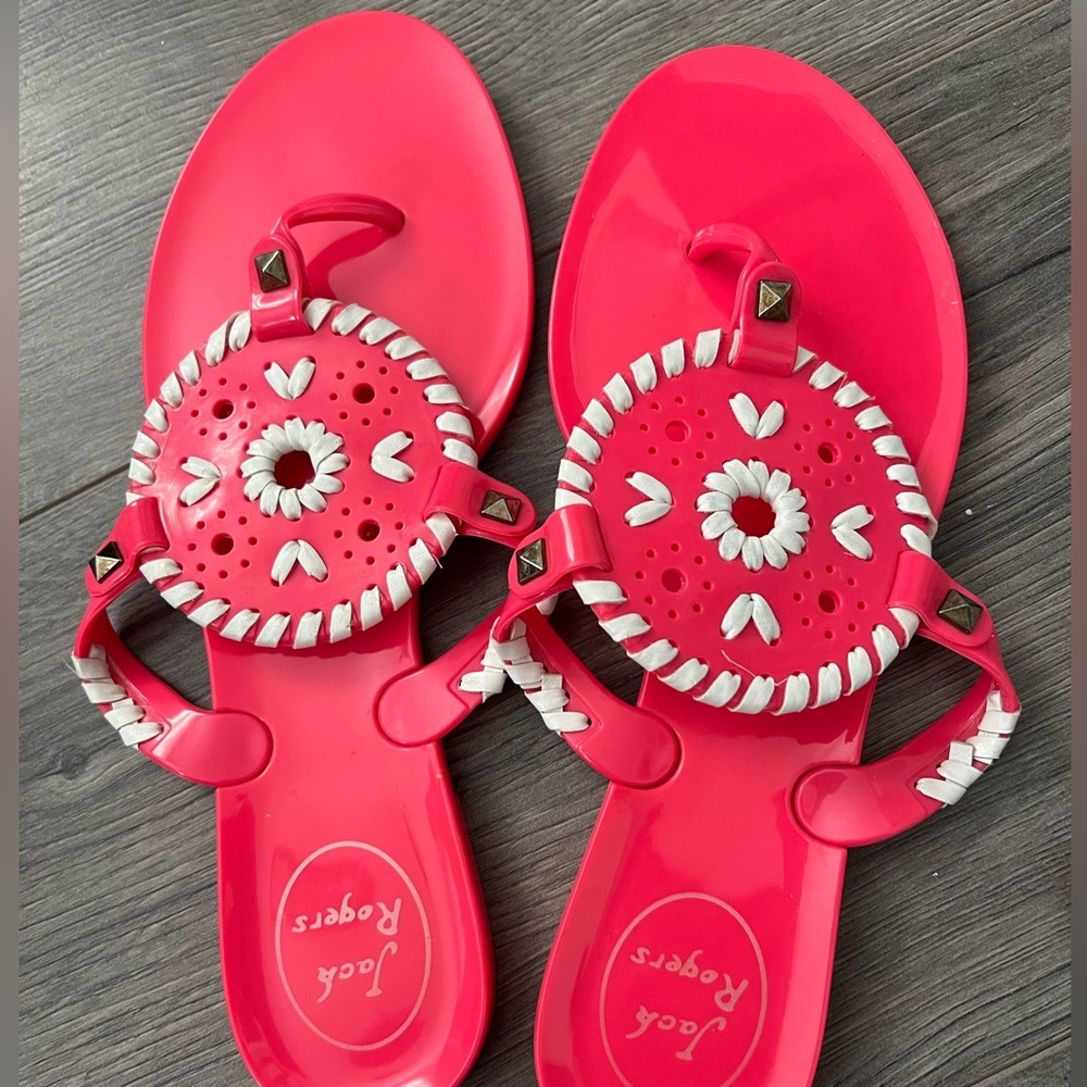 hot pink jack rogers jelly sandals